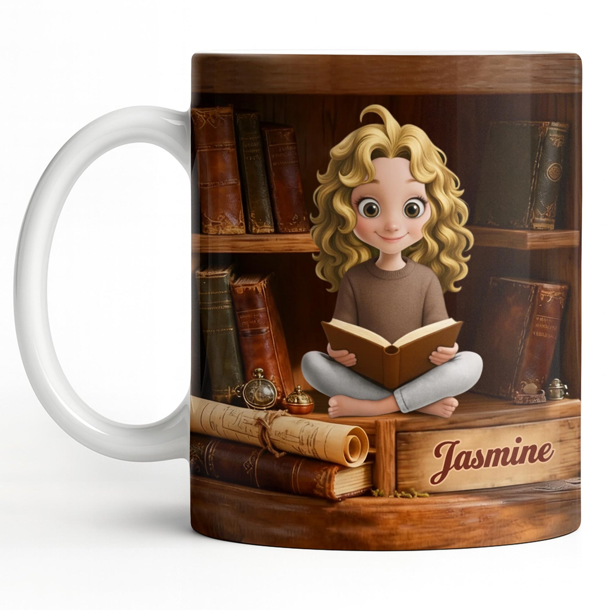 Enjoy The Magic Of Books With Girl Reading Design