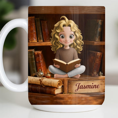 Enjoy The Magic Of Books With Girl Reading Design