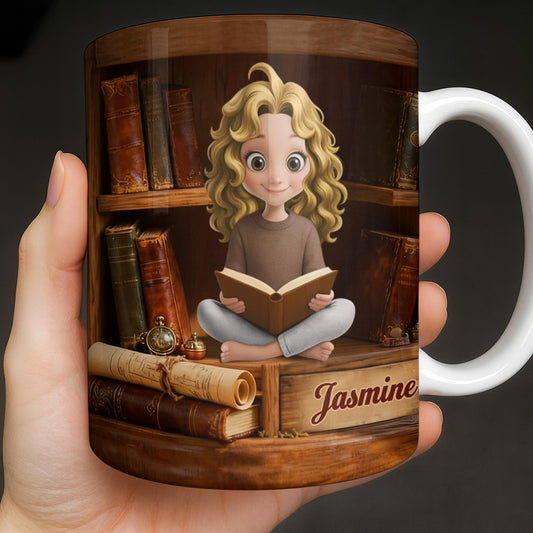 Enjoy The Magic Of Books With Girl Reading Design