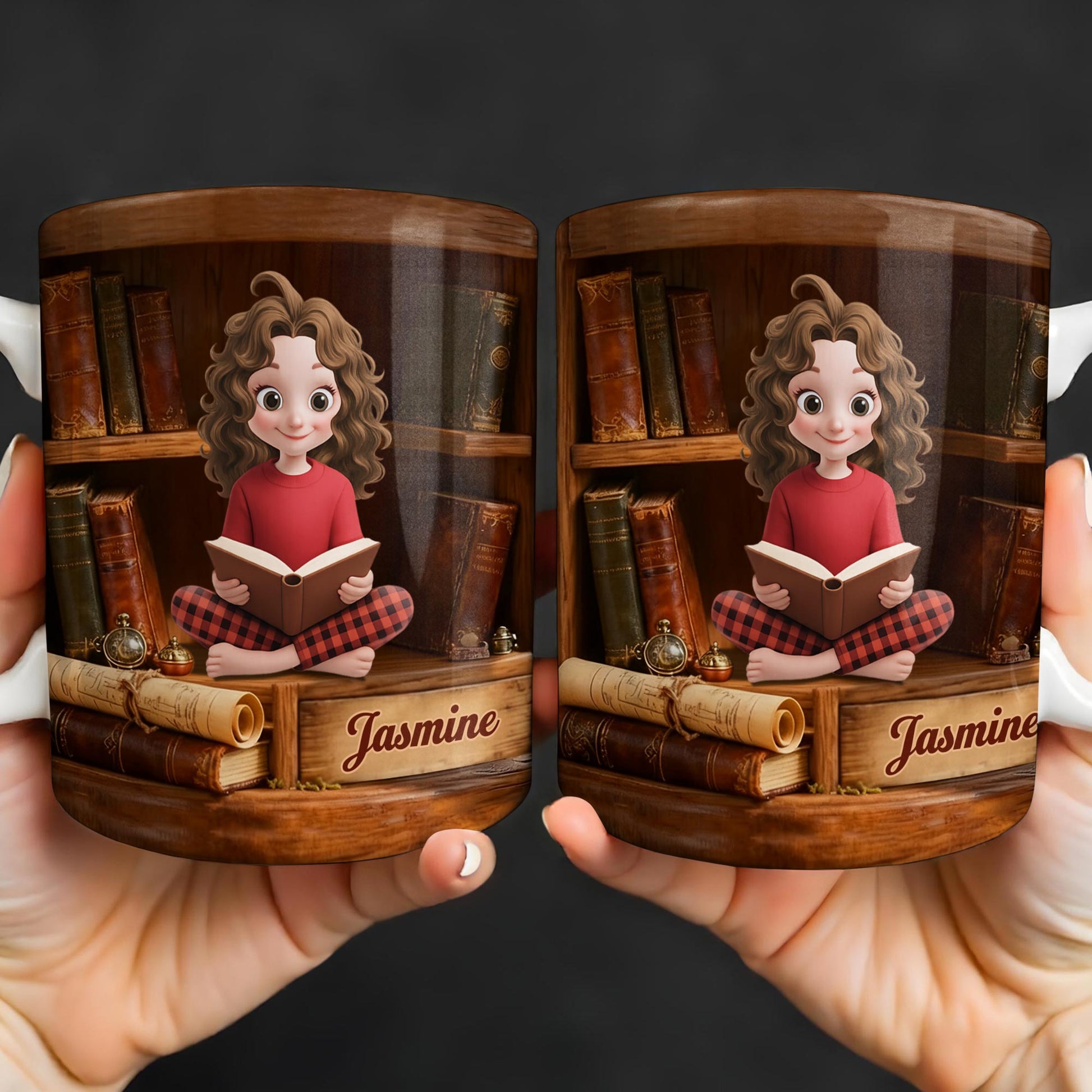 Enjoy The Magic Of Books With Girl Reading Design