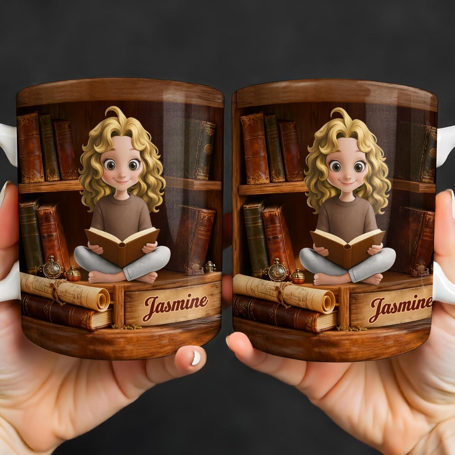 Enjoy The Magic Of Books With Girl Reading Design