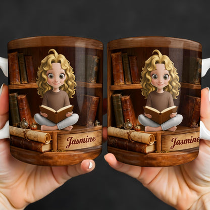 Enjoy The Magic Of Books With Girl Reading Design