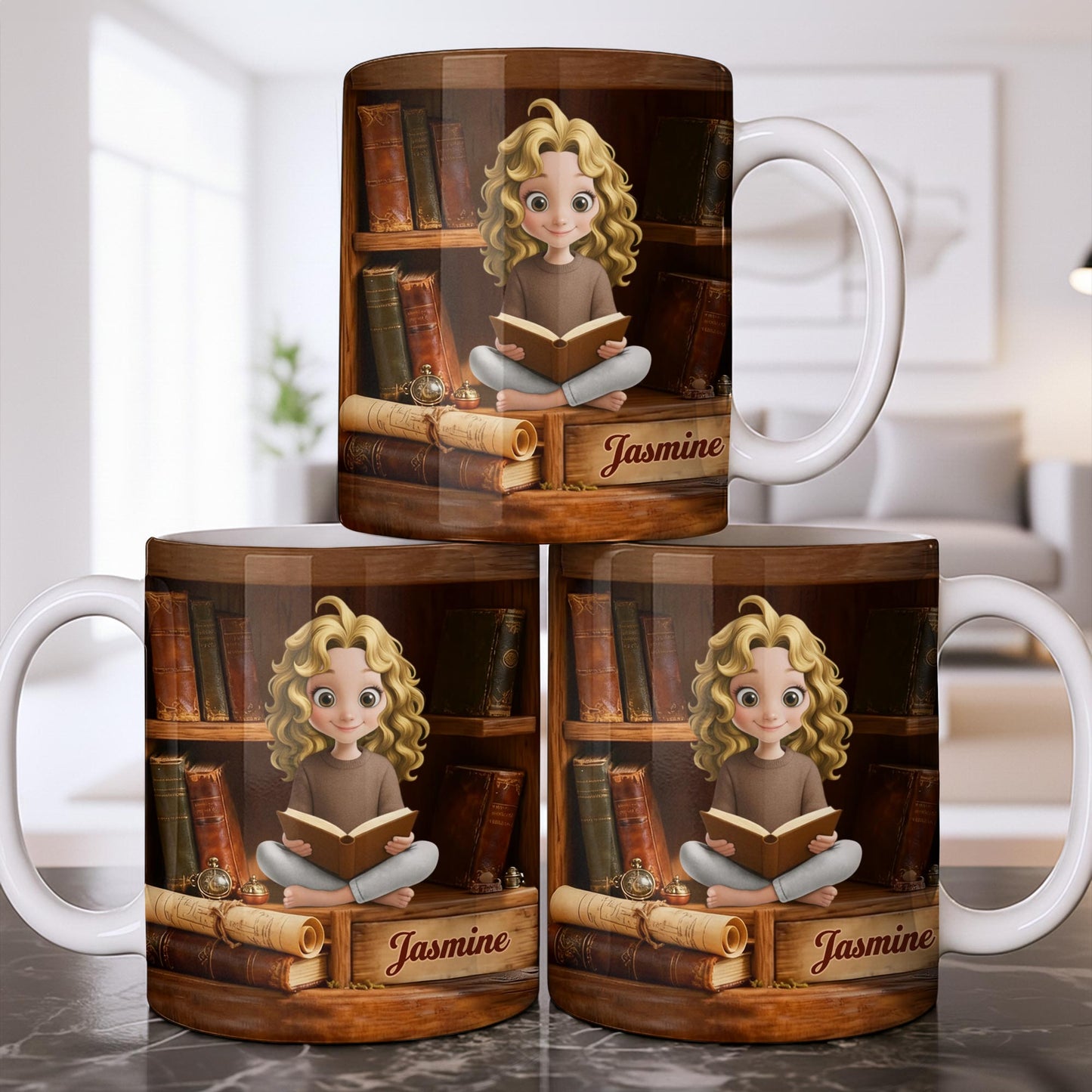 Enjoy The Magic Of Books With Girl Reading Design
