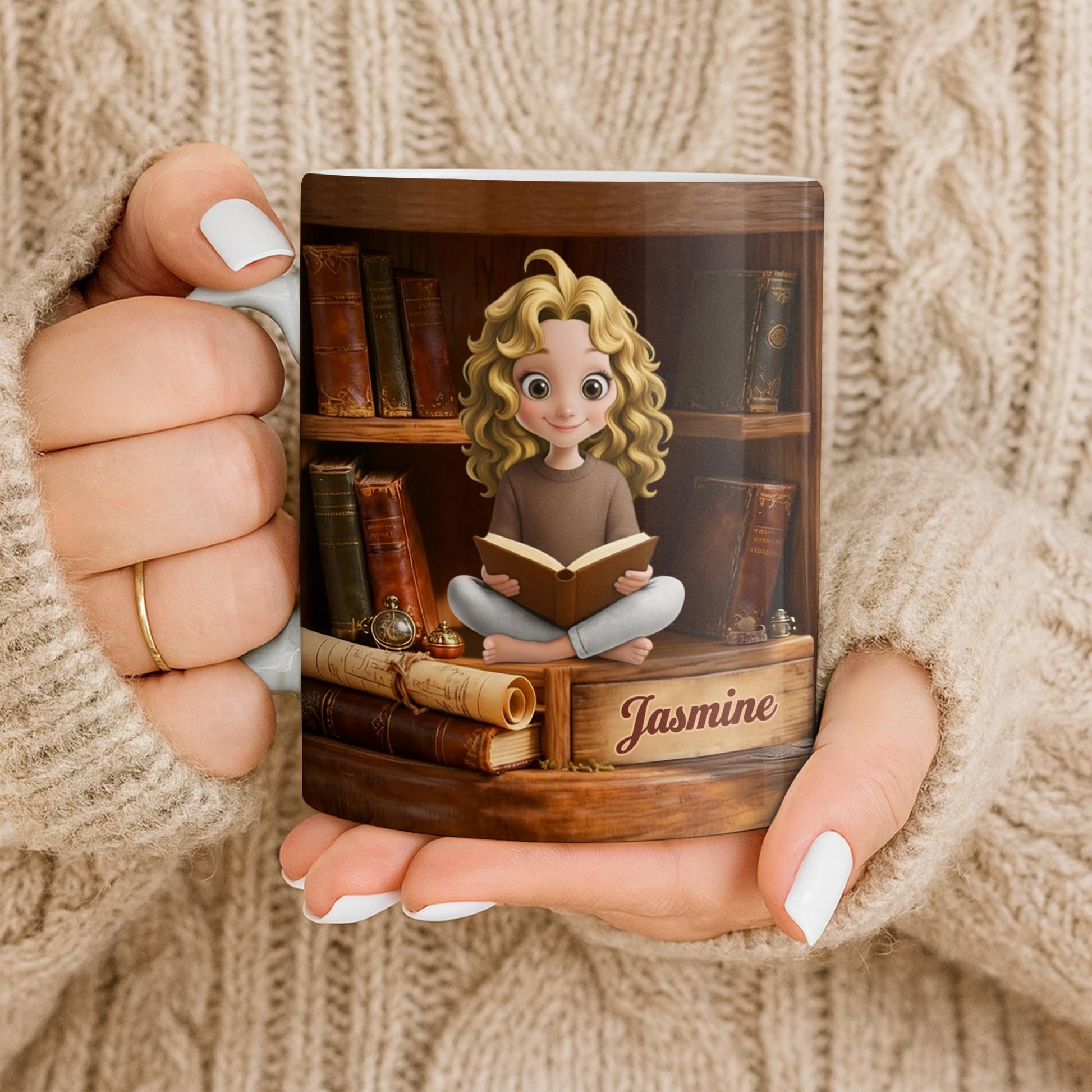 Enjoy The Magic Of Books With Girl Reading Design