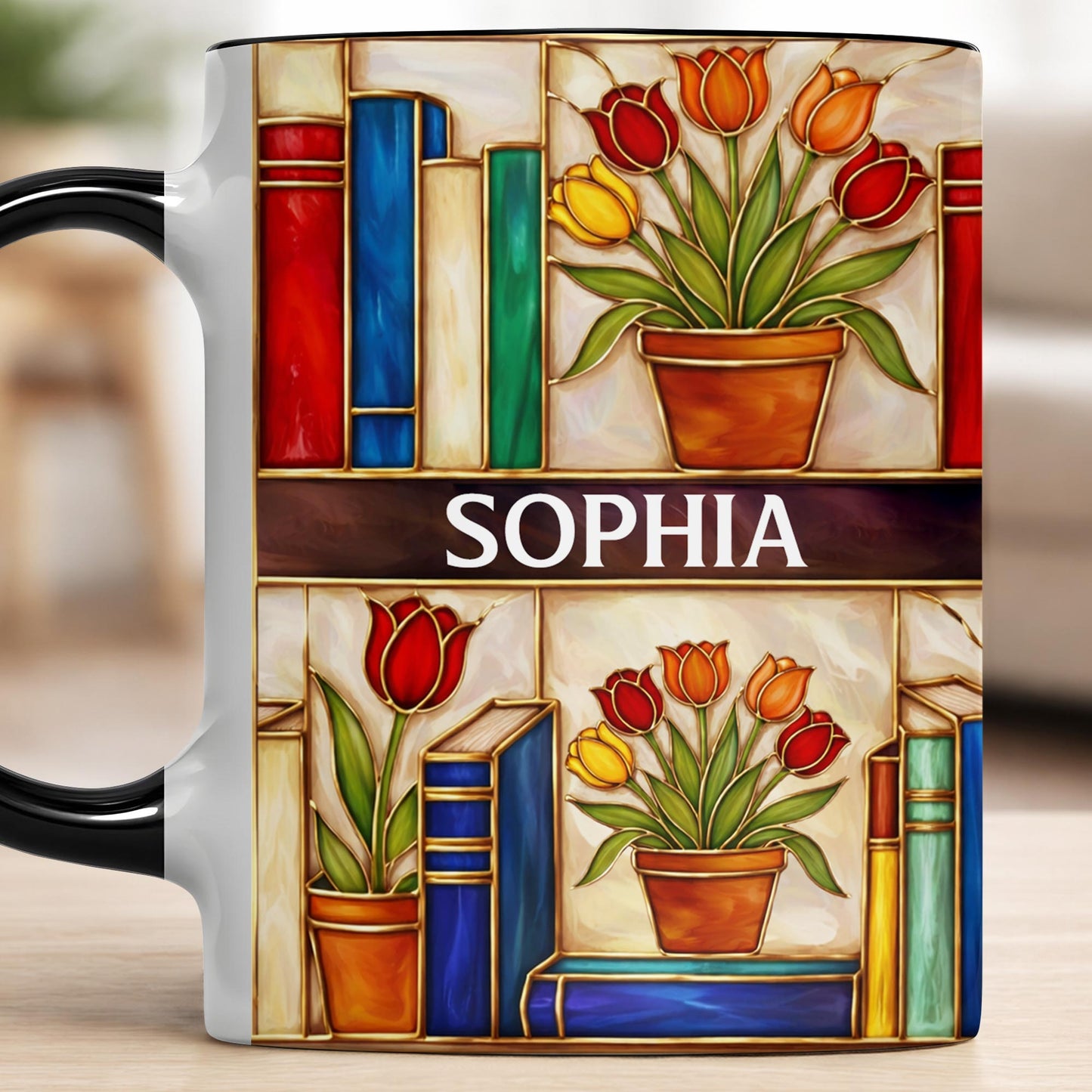 To My Favorite Book Lover, Books And Tulips Design