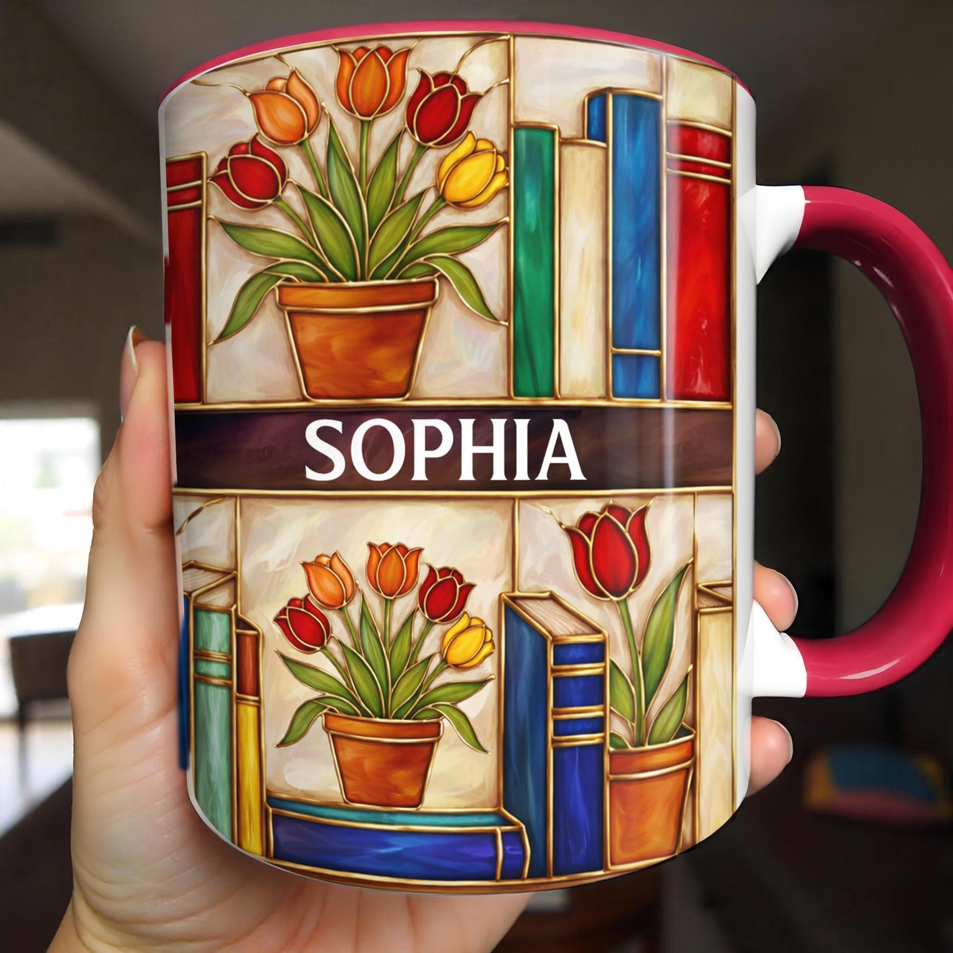 To My Favorite Book Lover, Books And Tulips Design
