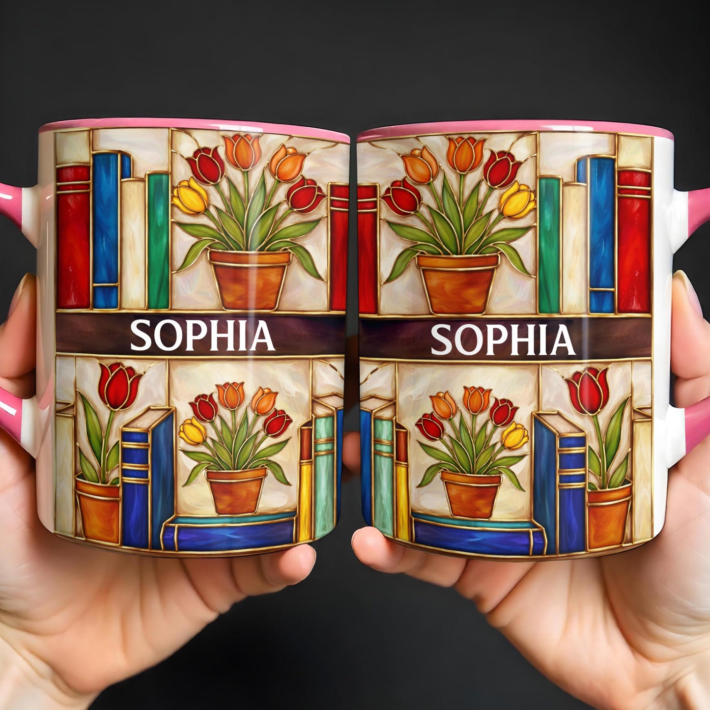 To My Favorite Book Lover, Books And Tulips Design