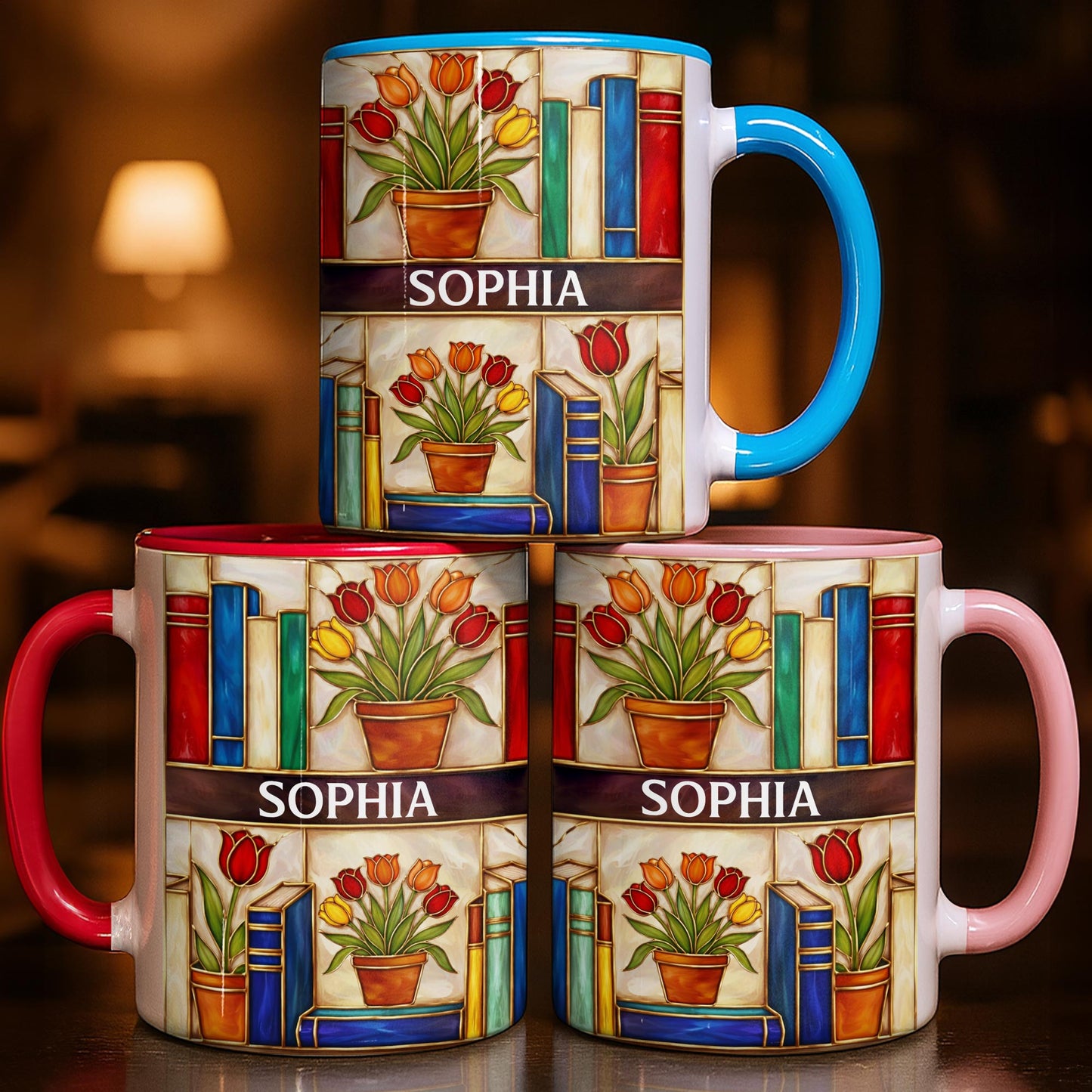 To My Favorite Book Lover, Books And Tulips Design