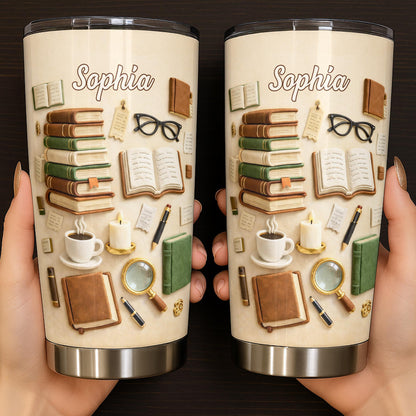 Just A Girl Who Loves Books And Coffee With Vintage Library Objects