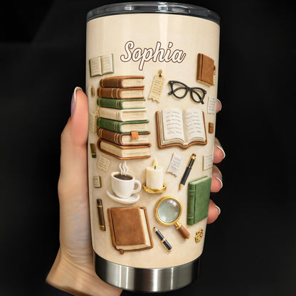 Just A Girl Who Loves Books And Coffee With Vintage Library Objects