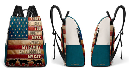 Tres cosas con las que no te metas: mochila de cuero personalizada - BP_CAT03
