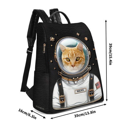 Imagen personalizada, El astronauta - Mochila de cuero personalizada - BP_CAT06