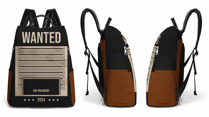Wanted For President - Personalized Custom Leather BackPack - BP_CAT07