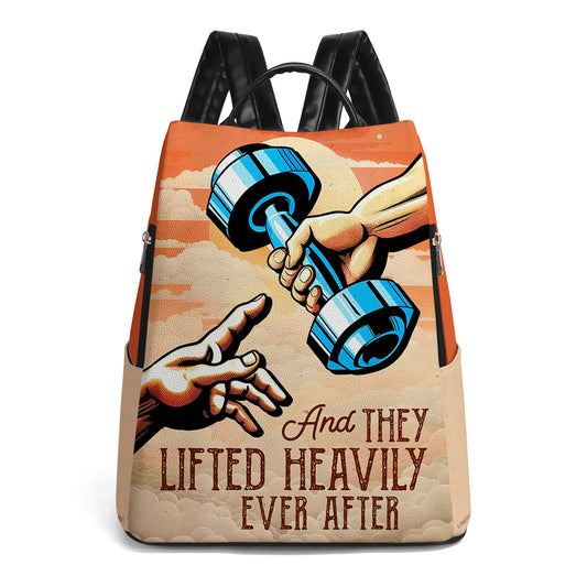 And They Lifted Heavily Ever After - Personalized Custom Leather BackPack - BP_FN01