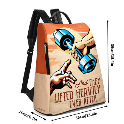 And They Lifted Heavily Ever After - Personalized Custom Leather BackPack - BP_FN01
