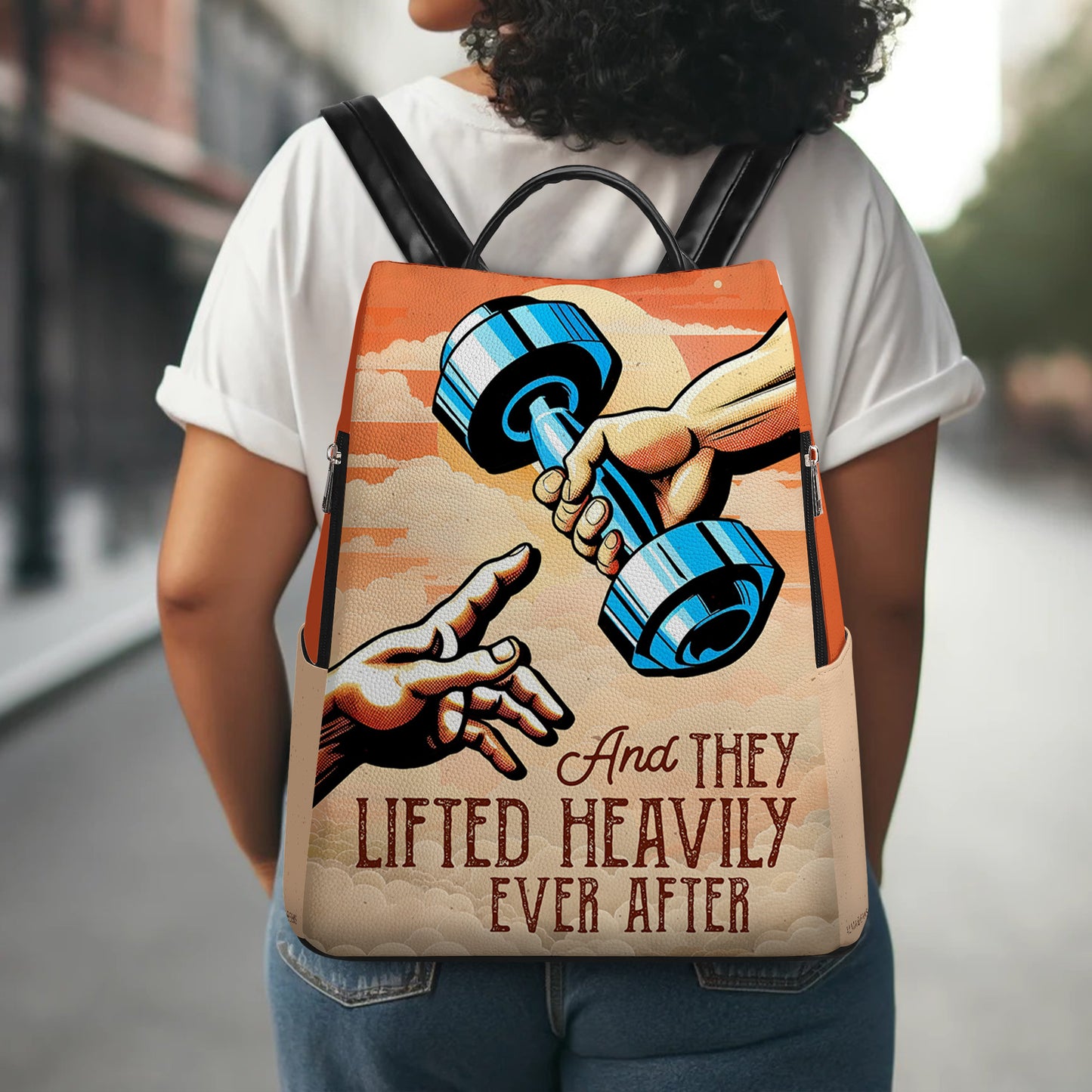 And They Lifted Heavily Ever After - Personalized Custom Leather BackPack - BP_FN01