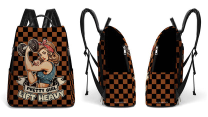 Pretty Girls Lift Heavy - Personalized Custom Leather BackPack - BP_FN05