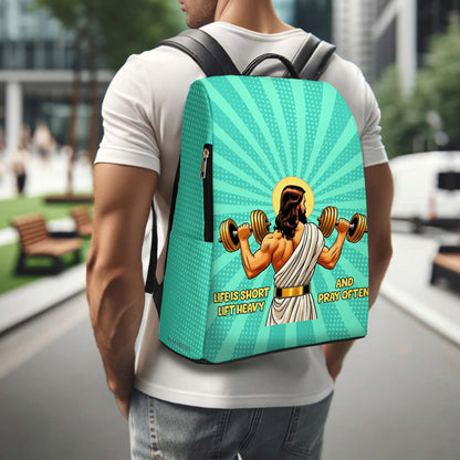 Life Is Short, Lift Heavy, And Pray Often - Personalized Custom Leather BackPack - BP_FN07