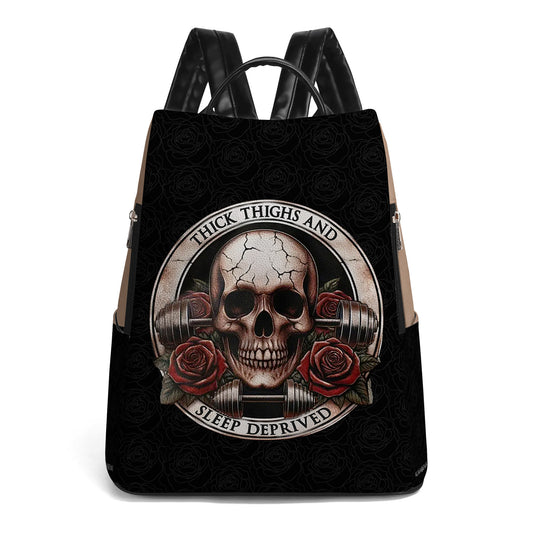 Thick Thighs And Sleep Deprived - Personalized Custom Leather BackPack - BP_FN11