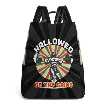Hallowed Be Thy Gains - Personalized Custom Leather BackPack - BP_FN13