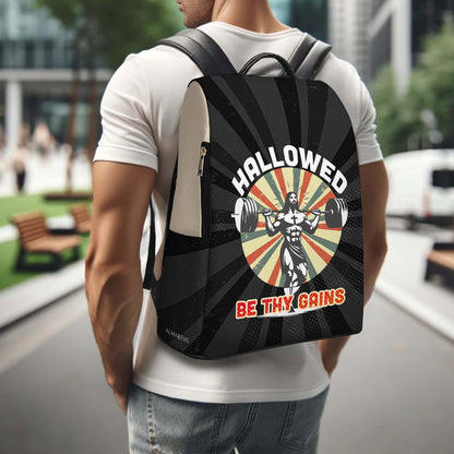 Hallowed Be Thy Gains - Personalized Custom Leather BackPack - BP_FN13