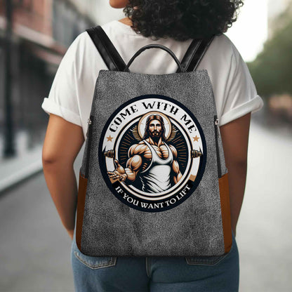 If You Want To Lift - Personalized Custom Leather BackPack - BP_FN14