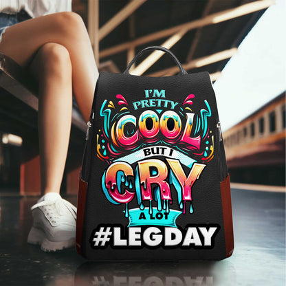 I'm Pretty Cool, But I Cry A Lot - Personalized Custom Leather BackPack - BP_FN15