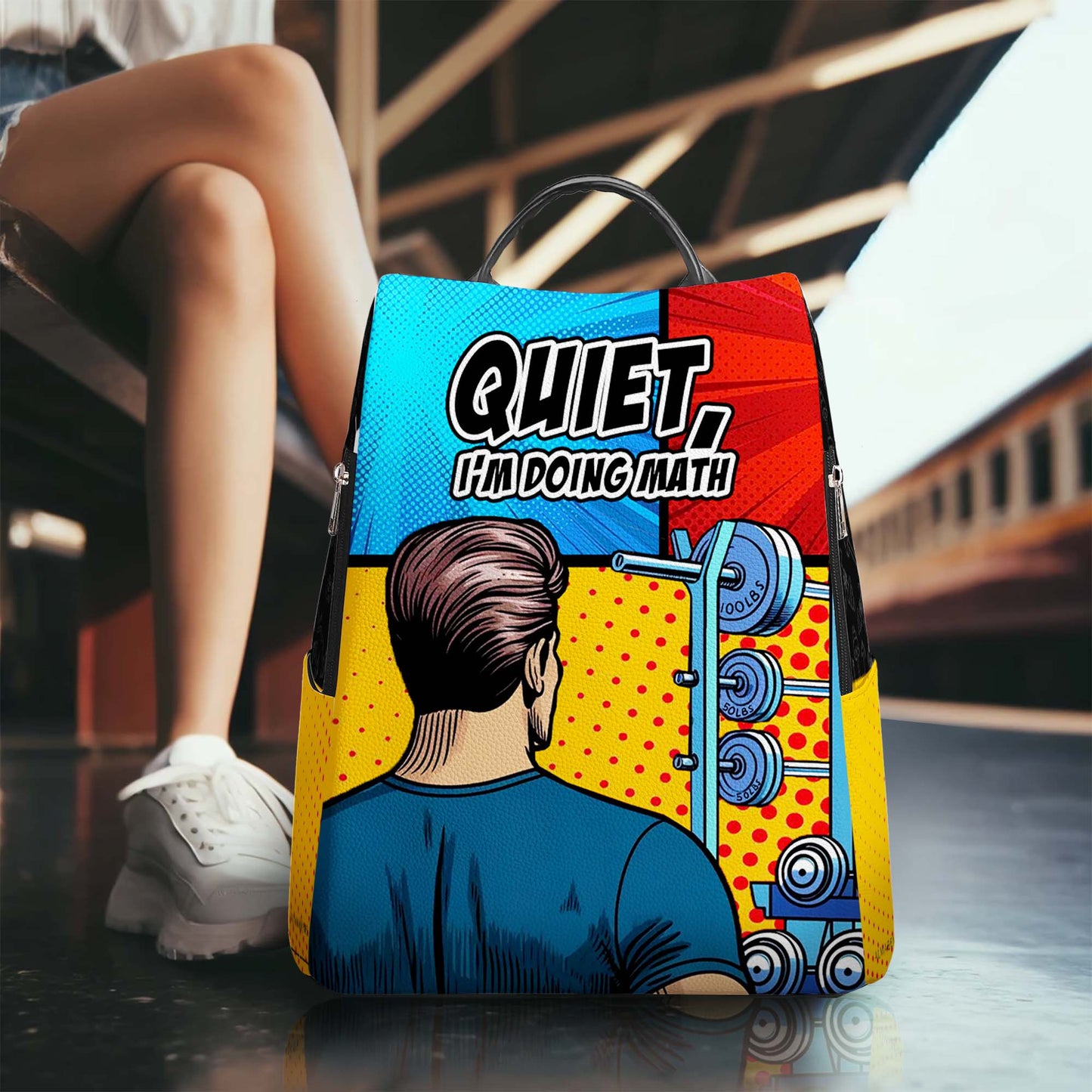 QUIET, I'm Doing Math - Personalized Custom Leather BackPack - BP_FN16