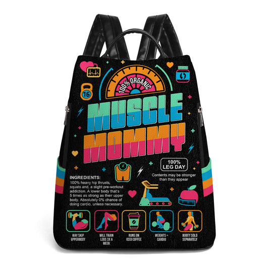 Muscle Mommy - Personalized Custom Leather BackPack - BP_FN18