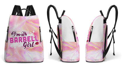 I'm A Barbell Girl - Personalized Custom Leather BackPack - BP_FN20