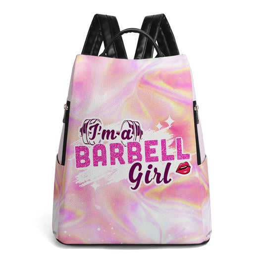 I'm A Barbell Girl - Personalized Custom Leather BackPack - BP_FN20