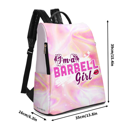 I'm A Barbell Girl - Personalized Custom Leather BackPack - BP_FN20