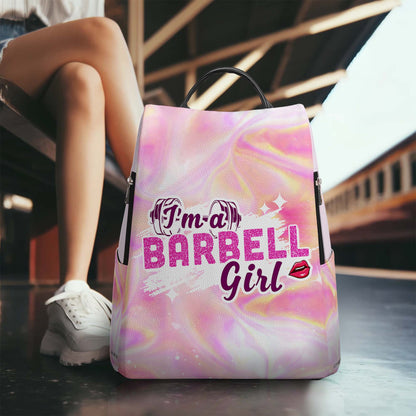 I'm A Barbell Girl - Personalized Custom Leather BackPack - BP_FN20