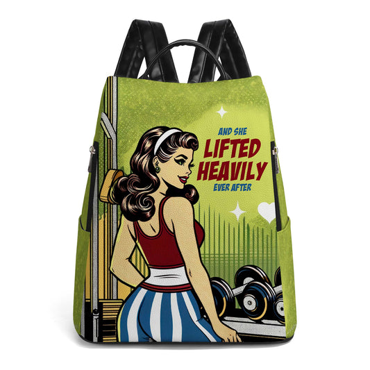 And She Lifted Heavily Ever After - Personalized Custom Leather BackPack - BP_FN23