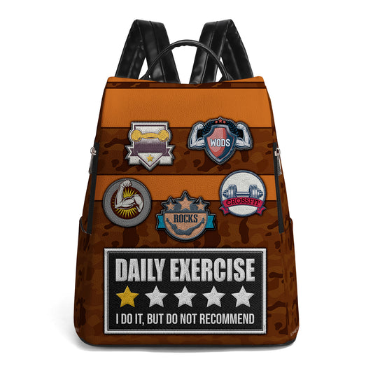 DAILY EXERCISE - Personalized Custom Leather BackPack - BP_FN25