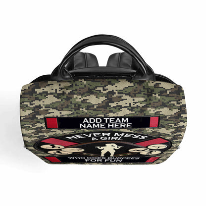 Never Mess A Girl Who Does Burpees For Fun - Personalized Custom Leather BackPack - BP_FN26