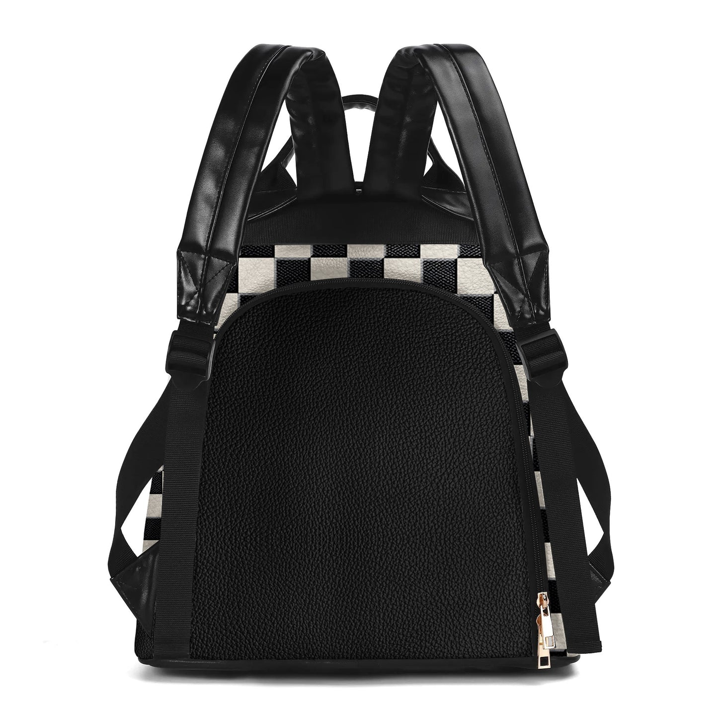 Mochila de cuero personalizada con diseño de cuadros escoceses - BP_K01