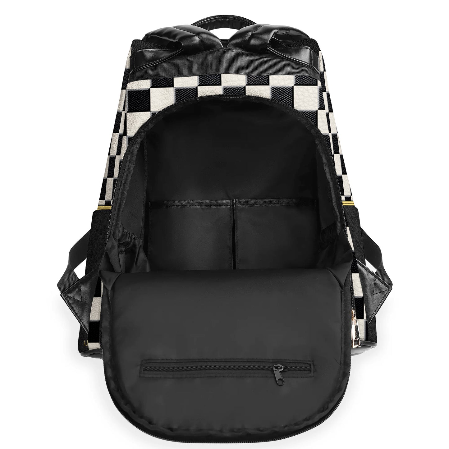 Mochila de cuero personalizada con diseño de cuadros escoceses - BP_K01