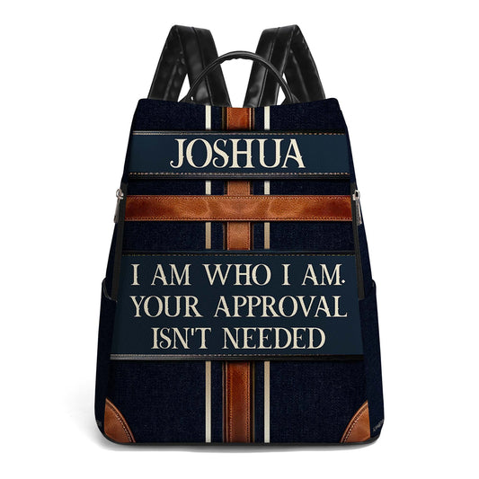 I Am Who I Am - Personalized Custom Leather BackPack - BP_K03