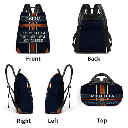 I Am Who I Am - Personalized Custom Leather BackPack - BP_K03