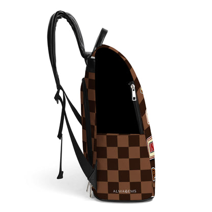 Powerful Leader Intelligent Ambitious Blessed - Personalized Custom Leather BackPack - BP_K06
