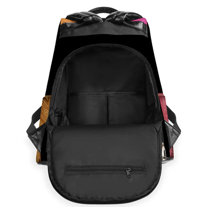 Paciente. Amable. Creativo - Personalized Custom Leather BackPack - BP_MX05