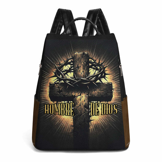 Hombre De Dios - Personalized Custom Leather BackPack - BP_MX06