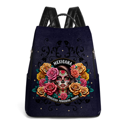 La niña y las rosas - Mochila de cuero personalizada - BP_MX28