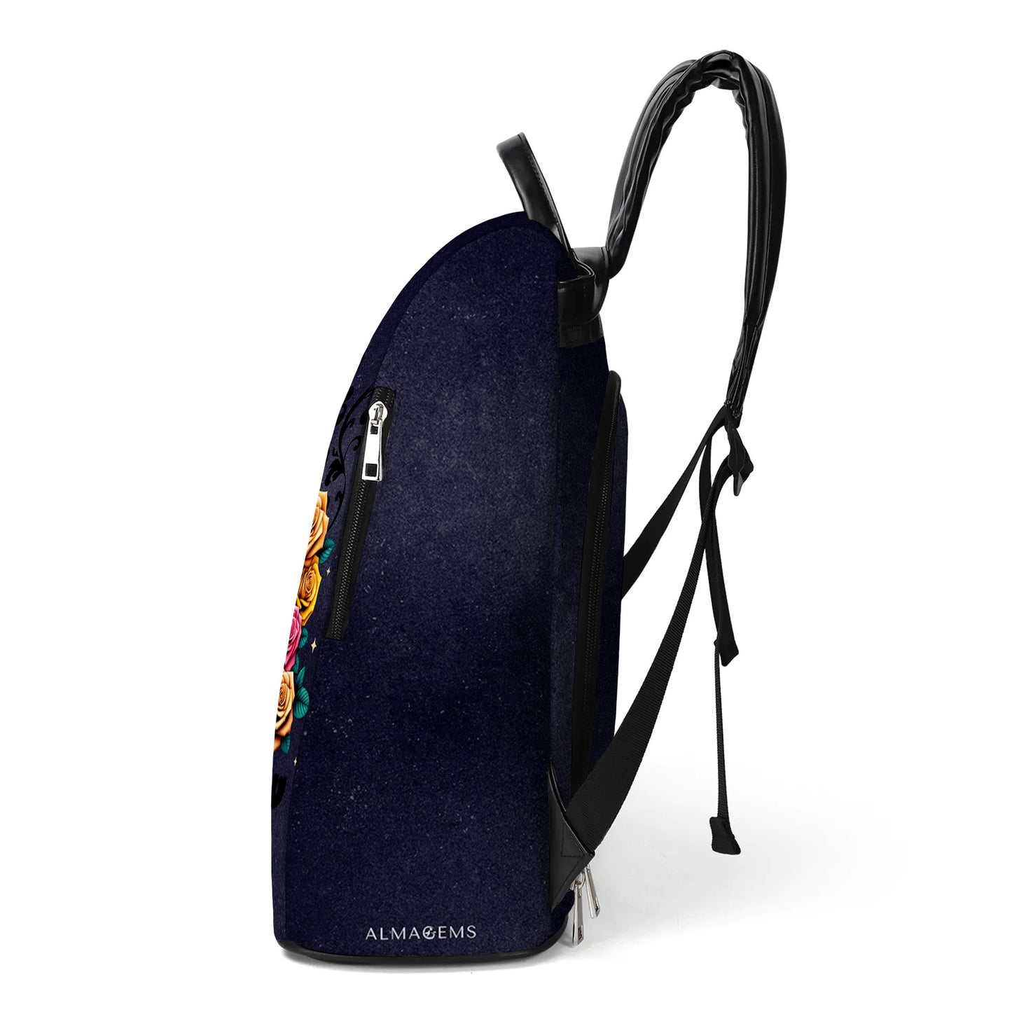 La niña y las rosas - Mochila de cuero personalizada - BP_MX28