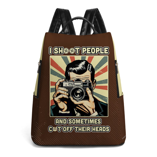 Me cago a la gente y a veces les hago perder la cabeza - Mochila de cuero personalizada - BP_PT01