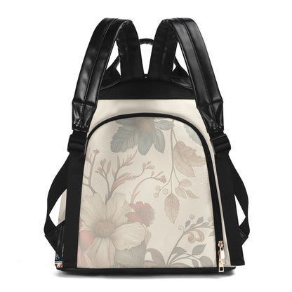 Arte floral - Mochila de cuero personalizada - BP_Q01