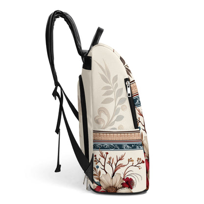 Arte floral - Mochila de cuero personalizada - BP_Q01
