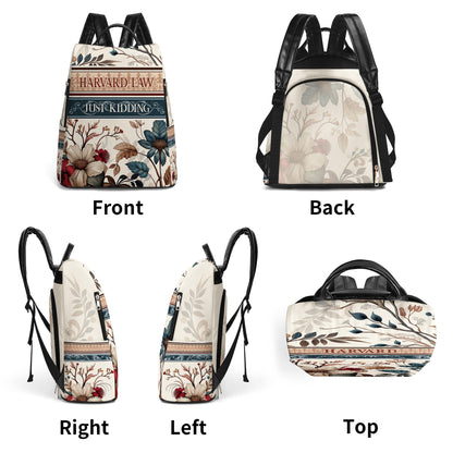 Arte floral - Mochila de cuero personalizada - BP_Q01