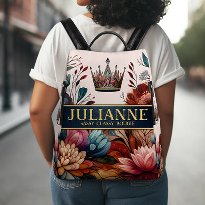 Crown - Personalized Custom Leather BackPack - BP_Q02